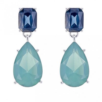Blue crystal multi shape drop earring